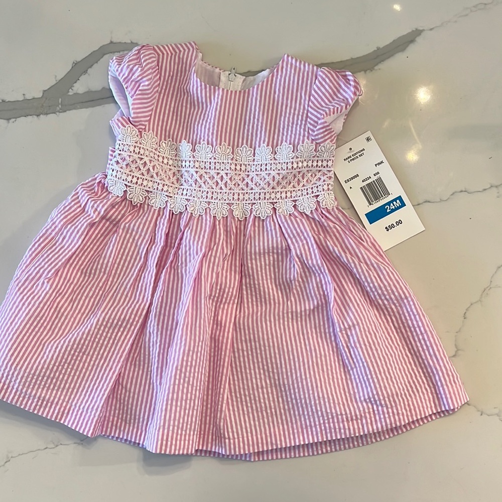 Rare editions pink little girls 24m dress